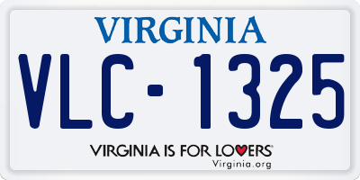 VA license plate VLC1325