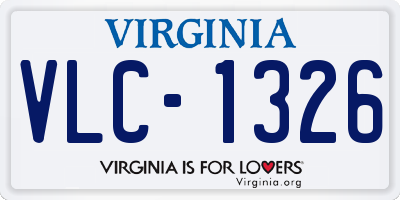 VA license plate VLC1326