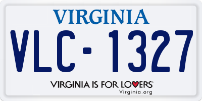 VA license plate VLC1327