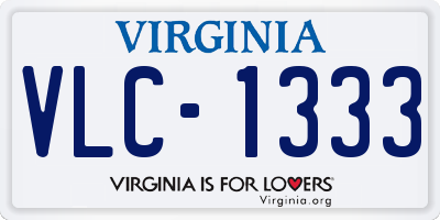 VA license plate VLC1333