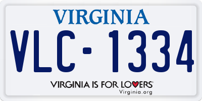 VA license plate VLC1334