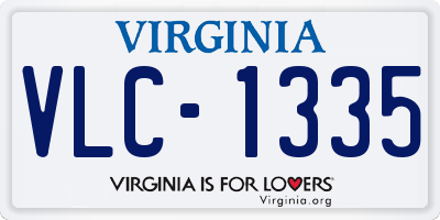 VA license plate VLC1335