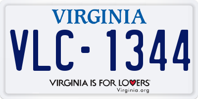 VA license plate VLC1344