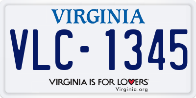 VA license plate VLC1345