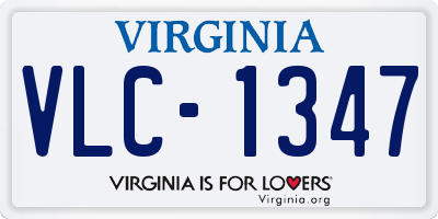 VA license plate VLC1347