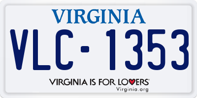 VA license plate VLC1353