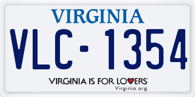 VA license plate VLC1354