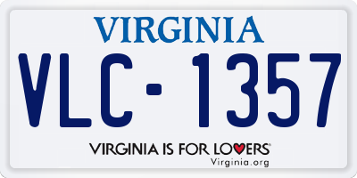 VA license plate VLC1357