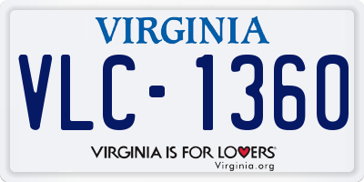 VA license plate VLC1360
