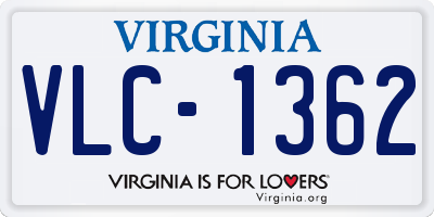 VA license plate VLC1362
