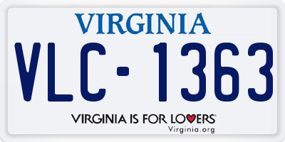 VA license plate VLC1363