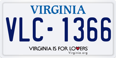 VA license plate VLC1366