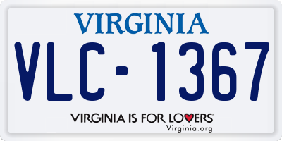 VA license plate VLC1367