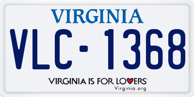 VA license plate VLC1368