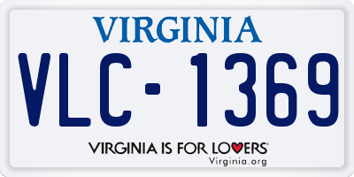 VA license plate VLC1369