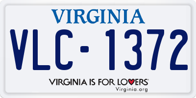VA license plate VLC1372