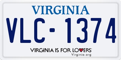 VA license plate VLC1374