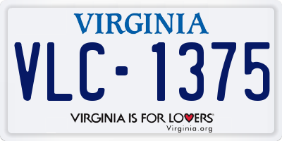 VA license plate VLC1375