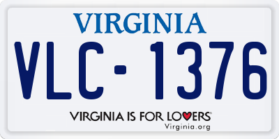 VA license plate VLC1376