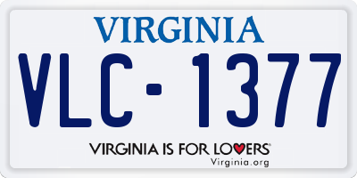 VA license plate VLC1377