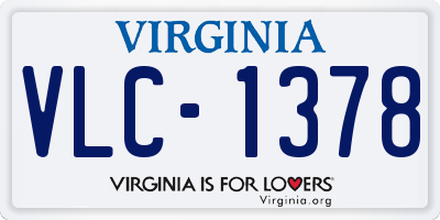 VA license plate VLC1378
