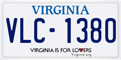 VA license plate VLC1380