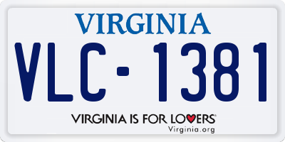 VA license plate VLC1381