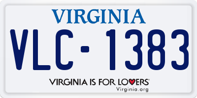 VA license plate VLC1383