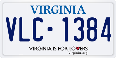 VA license plate VLC1384
