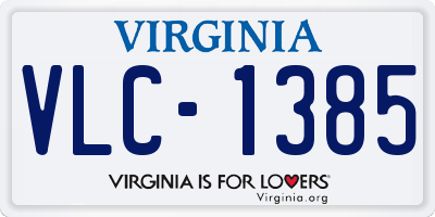 VA license plate VLC1385