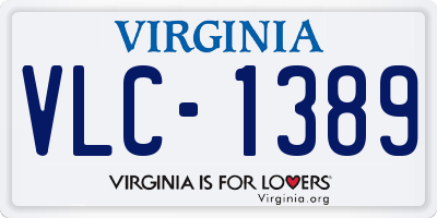 VA license plate VLC1389
