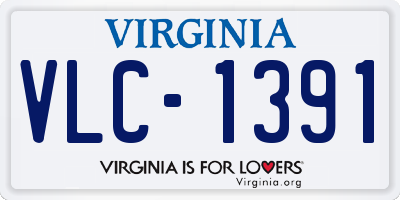 VA license plate VLC1391