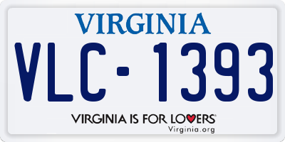 VA license plate VLC1393
