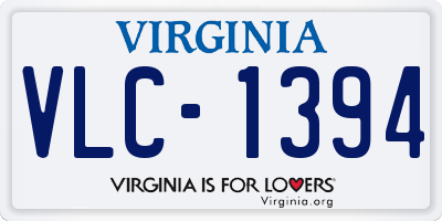 VA license plate VLC1394