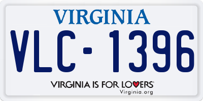 VA license plate VLC1396