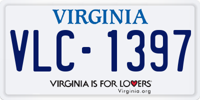 VA license plate VLC1397