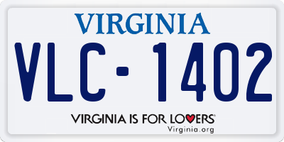 VA license plate VLC1402