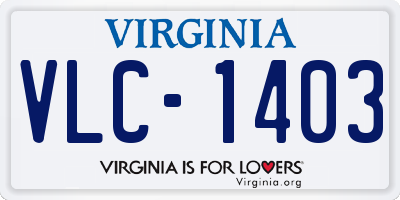 VA license plate VLC1403