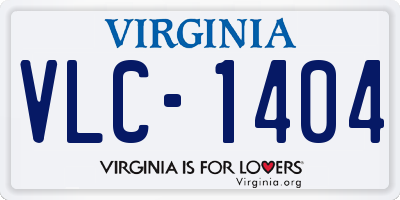 VA license plate VLC1404