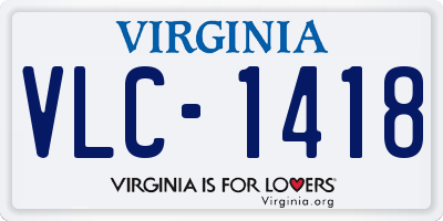 VA license plate VLC1418