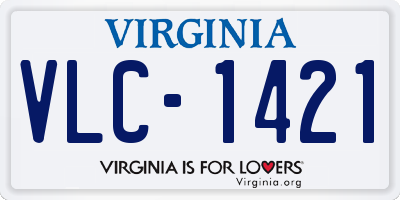 VA license plate VLC1421