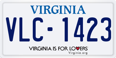 VA license plate VLC1423