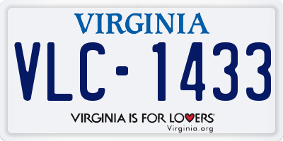 VA license plate VLC1433