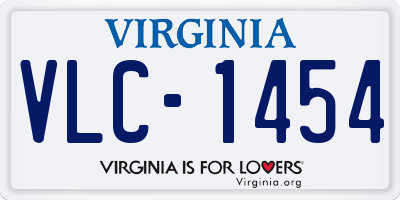 VA license plate VLC1454