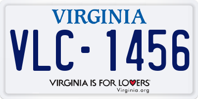 VA license plate VLC1456