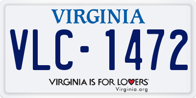 VA license plate VLC1472