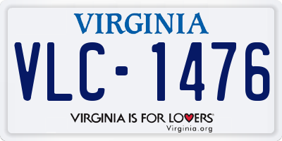 VA license plate VLC1476