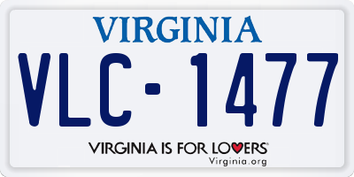 VA license plate VLC1477