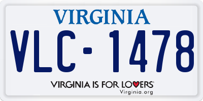 VA license plate VLC1478