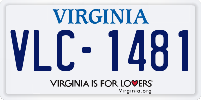 VA license plate VLC1481